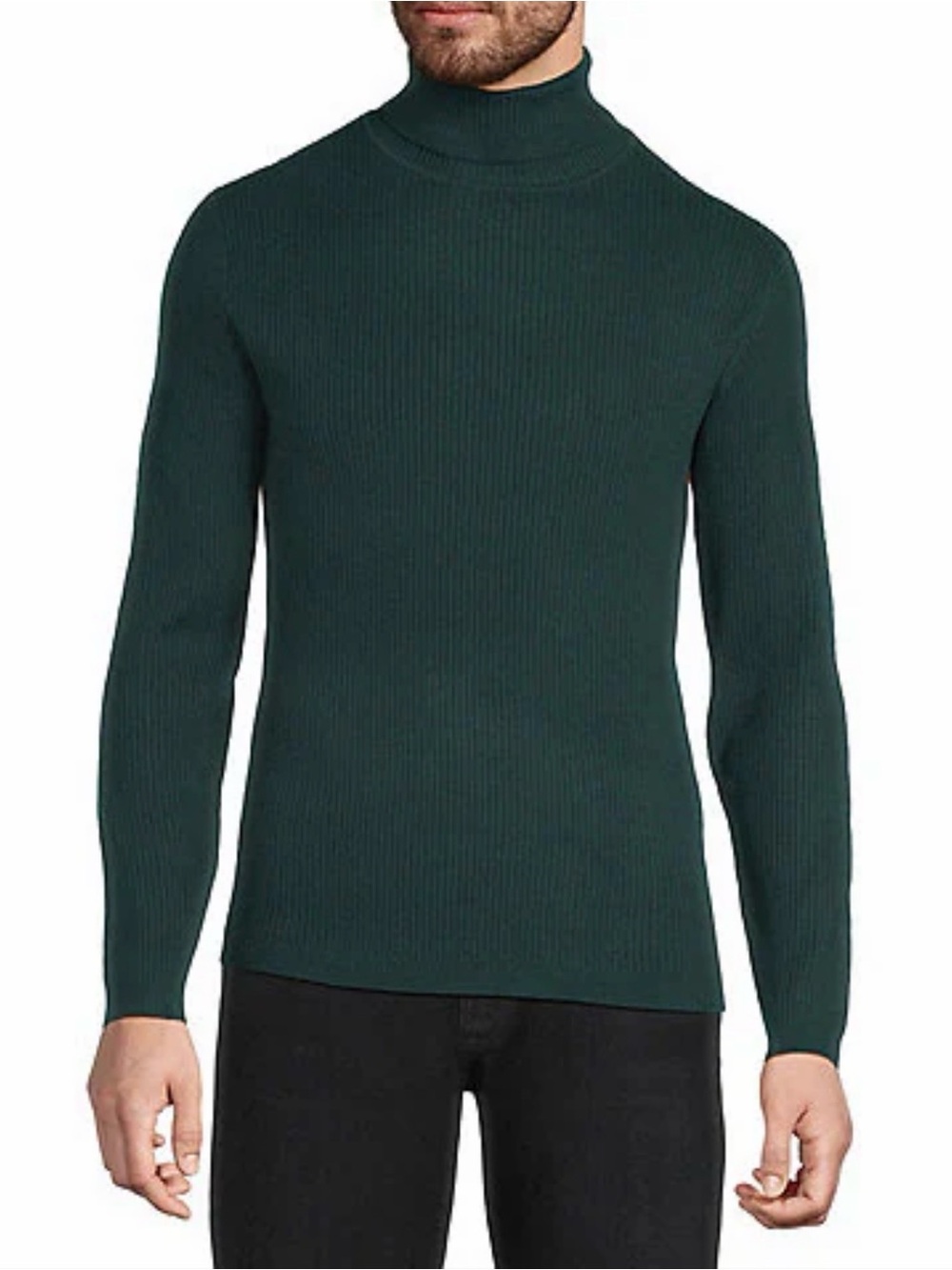 Murano Men's Forest Green Comfortable Lux Ribbed Turtleneck
